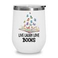 Live Laugh & Love Books Reading Butterfly Book Lover Bookish Premium Wine Tumbler
