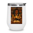 Melanin Girl Locs Book Lover Librarian Teacher Student Wine Tumbler