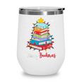 Merry Bookmas Book Christmas Tree Lights Xmas Men Women Kids Wine Tumbler
