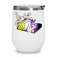 Non-Binary Book Lover Nonbinary Daisy LGBT Reading Pride Wine Tumbler
