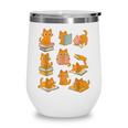 Orange Cats Reading Books Cat Lover Wine Tumbler Orange Cats Reading Books Cat Lover Wine Tumbler