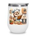 Owl Learning To Cook With Cookbook Chef Apron Stove Cooking Wine Tumbler