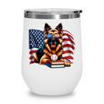 Patriotic German Shepherd Dog Books Baseball American Flag Wine Tumbler Patriotic German Shepherd Dog Books Baseball American Flag Wine Tumbler