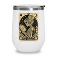 The Reader Tarot Card Book Lover Skeleton Reading Book Wine Tumbler