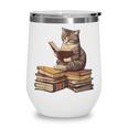 Reading Cat Book Lover Wine Tumbler