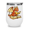 Reading Dragon Book Lover Bookworm Reader Wine Tumbler
