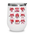 Reading Heart Book Valentines Day Teacher Women Girl Wine Tumbler