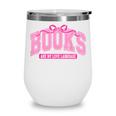 Retro Pink Coquette Bow Valentine Book Lover Varsity Wine Tumbler Retro Pink Coquette Bow Valentine Book Lover Varsity Wine Tumbler