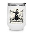 Salem Witch Book Club Vintage Halloween Cat Book Lover Wine Tumbler
