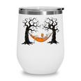Skeleton Reading Book In Hammock Halloween Reader Wine Tumbler Skeleton Reading Book In Hammock Halloween Reader Wine Tumbler