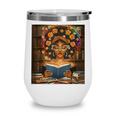 History Month Black Afro Girl Women Book Lovers Flower Wine Tumbler