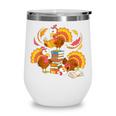 Turkey Reading Books Fall Thanksgiving Teacher Librarian Wine Tumbler