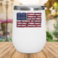 America US Flag Books Library Reading For Book Lover Reader Wine Tumbler