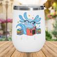 Axolotl Read Book Kawaii Reading Books For Men Women Wine Tumbler