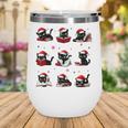 Cat Reading Books Lover Christmas Cat Lover Xmas Wine Tumbler
