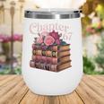 Chapter 67 Floral Book Stack Wine Tumbler