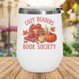 Cozy Readers Book Society Teacher Reading Floral Pumpkin Tee Wine Tumbler
