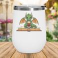 Dragon Reading Book Bookworm Wine Tumbler
