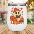 Ghost Reading Book Lovers Autumn Fall Halloween Wine Tumbler