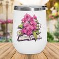 Orchids Flowers Book Floral Wine Tumbler Orchids Flowers Book Floral Wine Tumbler