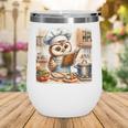 Owl Learning To Cook With Cookbook Chef Apron Stove Cooking Wine Tumbler