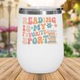 Reading Is My Favorite Sport Retro Groovy Book Lovers Wine Tumbler