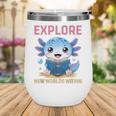 Readsolotl Kawaii Axolotl Book Lover Reading Wine Tumbler