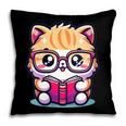 Adorable Book Lover Persian Cat With Reading Glasses Cute Pillowcase