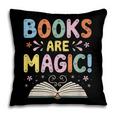 Books Are Magic Whimsical Retro Bookworm Pillowcase