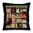 Christmas Cat Santa Bookshelves Book Lover Reader Pillowcase