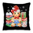Christmas Gingerbread Man Reading Book Snowflake Teacher Pillowcase