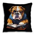 Cute Dog English Bulldog Reading Book Pillowcase