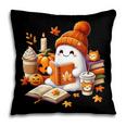 Cute Ghost Reading Book Lovers Halloween Pumpkin Women Girls Pillowcase