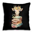 Cute Giraffe With Book Floral Bookworm Librarian Book Lover Pillowcase