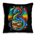Dragon Reading Colorful Fantasy Book Lover Pillowcase