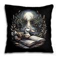 Duck Reading Book Full Moon Lake Scenery Pillowcase Duck Reading Book Full Moon Lake Scenery Pillowcase