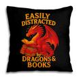 Easily Distracted By Dragons And Books Reading Pillowcase
