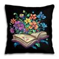 Enchanted Open Book With Blooming Flowers Pillowcase