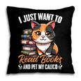 Kawaii Feline Book Reading Read Books Pet My Calico Cat Men Women Pillowcase