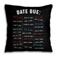 Library Due Date Stamp Card Librarian Book Reading Vintage Pillowcase