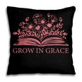 Retro Grow In Grace Wildflower Book Christian Bible Verse Pillowcase