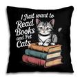 Retro I Just Want To Read Books And Pet Cats Cat For Men Women Kids Pillowcase