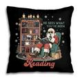 He Sees What You'Ve Been Reading Santa Christmas Bookish Pillowcase