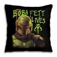 Star Wars The Book Of Boba Fett Neon Boba Fett Lives Poster Pillowcase