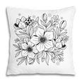 Adult Coloring Book Style Flowers And Ladybug Self Coloring Pillowcase