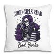 Good Girls Read Bad Books Sarcastic Skeleton Goth Skull Pillowcase