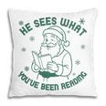 He Sees What You'Ve Been Reading Christmas Bookish Santa Premium Tri-Blend Pillowcase He Sees What You'Ve Been Reading Christmas Bookish Santa Premium Tri-Blend Pillowcase