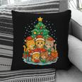 Cute Cats Reading Books Christmas Tree Pillowcase