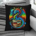 Dragon Reading Colorful Fantasy Book Lover Pillowcase