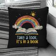 Take a Look It's In a Book Vintage Reading Teacher Rainbow Pillowcase